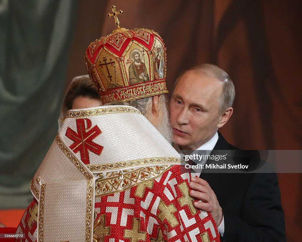 Orthodox Easter Service in Moscow