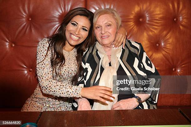 Patricia Blanco and her mother Mireille Blanco, former wife of Roberto Blanco during the 11th anniversary 'Highway to Helles' of 'Bachmaier Hofbraeu'...