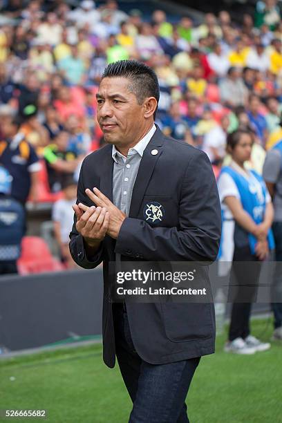 Ignacio Ambriz coach of America walks prior the 16th round match between America and Monterrey as part of the Clausura 2016 Liga MX at Azteca Stadium...