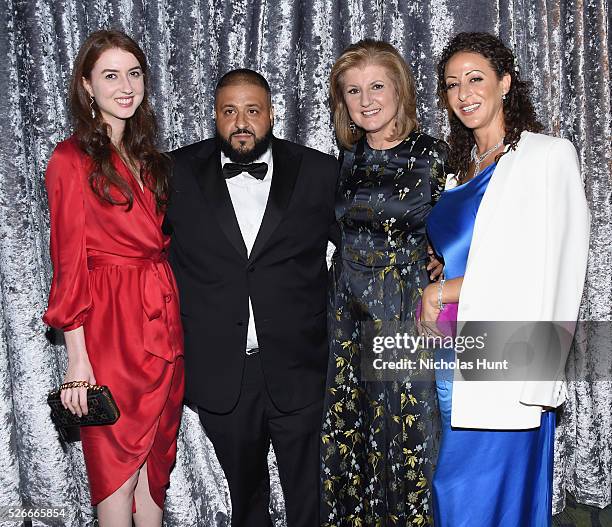 Isabella Huffington, DJ Khaled, Arianna Huffington attend the Yahoo News/ABC News White House Correspondents' Dinner Pre-Party at Washington Hilton...