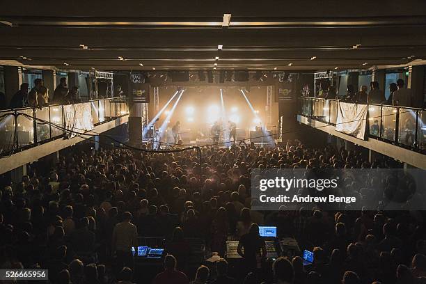Joe Falconer, Kieran Shudall, Colin Jones and Sam Rourke of Circa Waves performs at The Refectory during Live At Leeds on April 30, 2016 in Leeds,...
