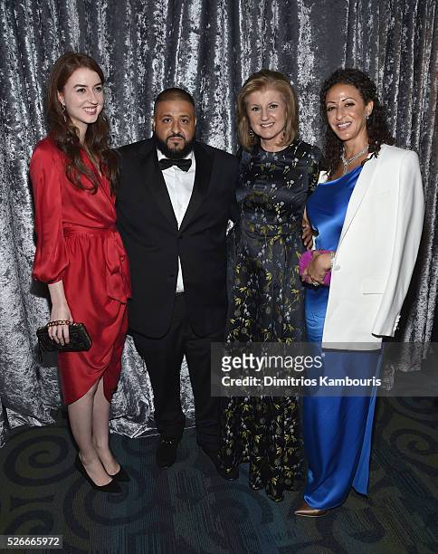 Isabella Huffington, DJ Khaled, Arianna Huffington attend the Yahoo News/ABC News White House Correspondents' Dinner Pre-Party at Washington Hilton...