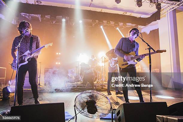 Joe Falconer, Kieran Shudall, Colin Jones and Sam Rourke of Circa Waves performs at The Refectory during Live At Leeds on April 30, 2016 in Leeds,...