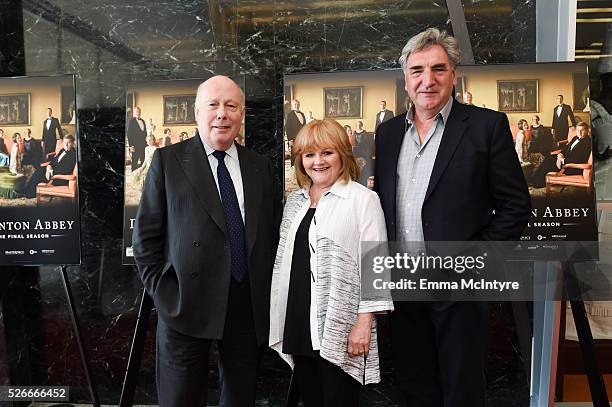 Creator, writer and executive producer Julian Fellowes, actress Lesley Nicol and actor Jim Carter attend the 'Downton Abbey' For Your Consideration...