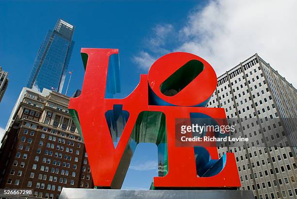 One of the versions of Robert Indiana's "Love" sculpture in Love Park in Center City Philadelphia, PA on Wednesday, March 31, 2010. The Lonely Planet...