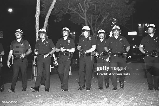 Los Angeles, California - April 29 1992: protests against a not-guilty verdict against LAPD officers in the beating of Rodney King transformed into...