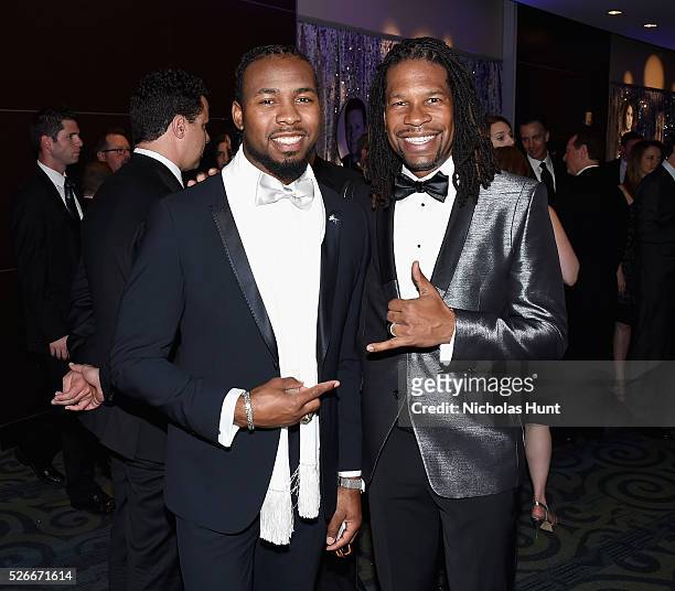 Josh Norman and LZ Granderson attend the Yahoo News/ABC News White House Correspondents' Dinner Pre-Party at Washington Hilton on April 30, 2016 in...