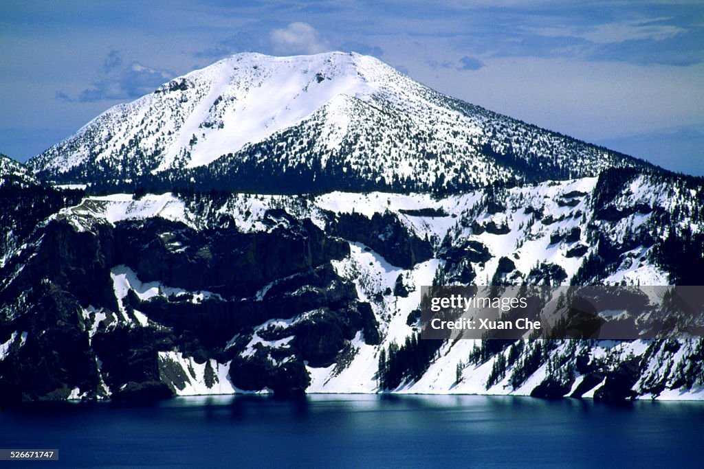 Snow peaks and Crater Lake