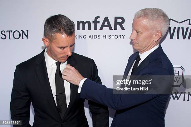 Benjamin Maisani and Anderson Cooper attend the "2015 amfAR Inspiration Gala" at Spring Studios in New York City. �� LAN