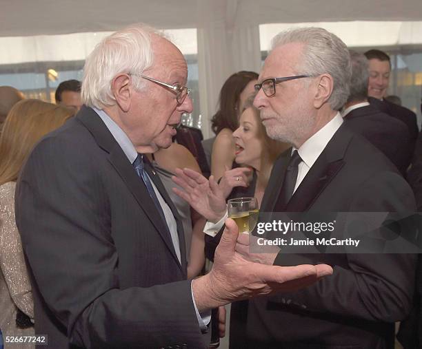 Senator Bernie Sanders and journalist Wolf Blitzer attend the Atlantic Media's 2016 White House Correspondents' Association Pre-Dinner Reception at...