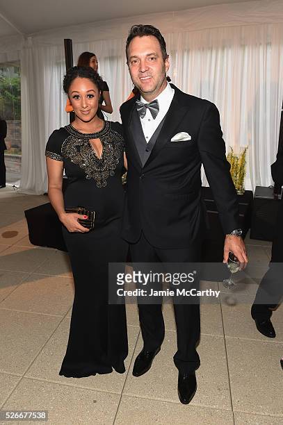 Tamera Mowry and Adam Housley attend the Atlantic Media's 2016 White House Correspondents' Association Pre-Dinner Reception at Washington Hilton on...