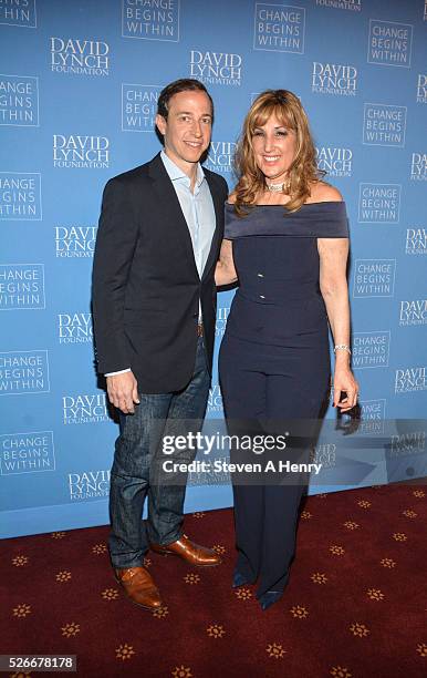 Executive Producer Michael Rauch and Producer Joanna Plafsky attend 'An Amazing Night Of Comedy: A David Lynch Foundation Benefit For Veterans With...