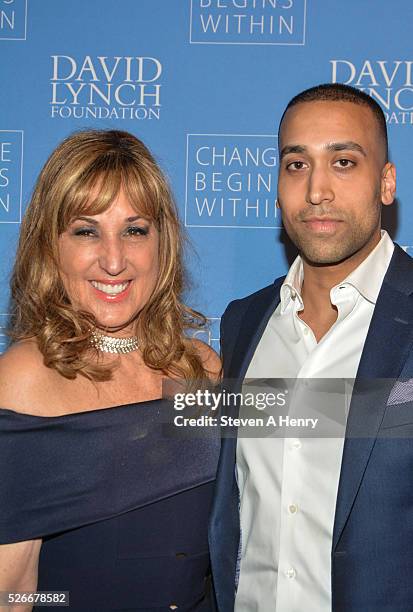 Producer Joanna Plafsky and Lawrence Smith attend 'An Amazing Night Of Comedy: A David Lynch Foundation Benefit For Veterans With PTSD' at New York...