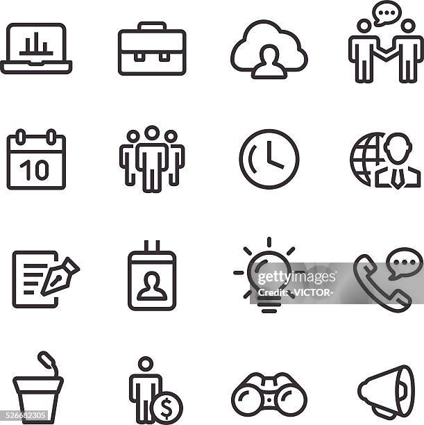 business icons set - line series - fountain pen stock illustrations