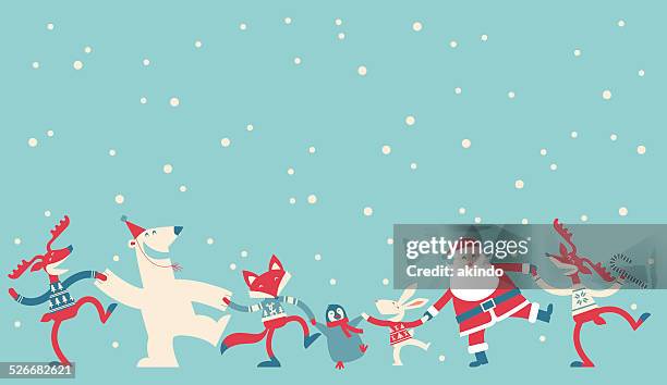 stockillustraties, clipart, cartoons en iconen met christmas dancing - actieve ouderen