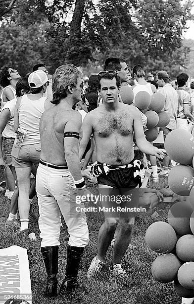 Chicago, Illinois 6-29-1986 Lincoln Park, Chicago, The annual Gay Pride Day parade in Chicago. Credit: Mark Reinstein