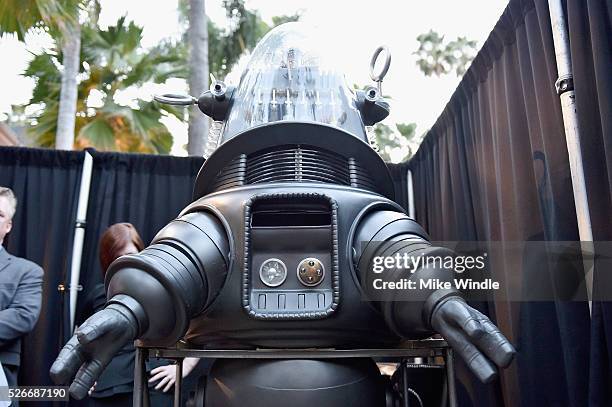 Robby the Robot attends 'Forbidden Planet' screening during day 3 of the TCM Classic Film Festival 2016 on April 30, 2016 in Los Angeles, California....