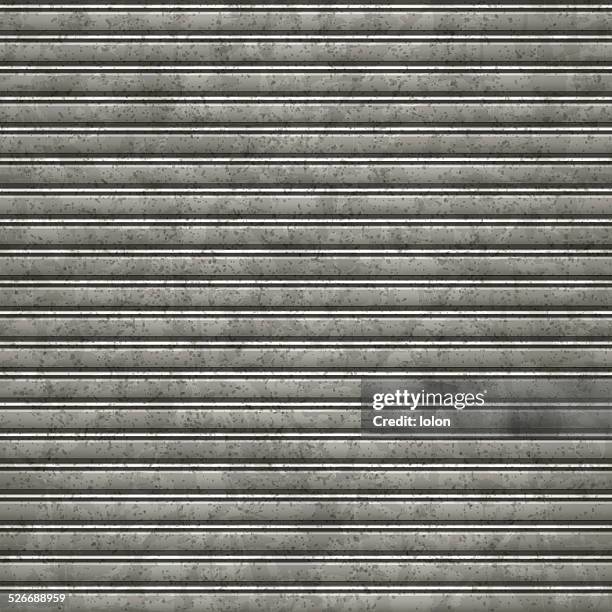 seamless metallic sheet garage door background_vector - roller shutter window stock illustrations