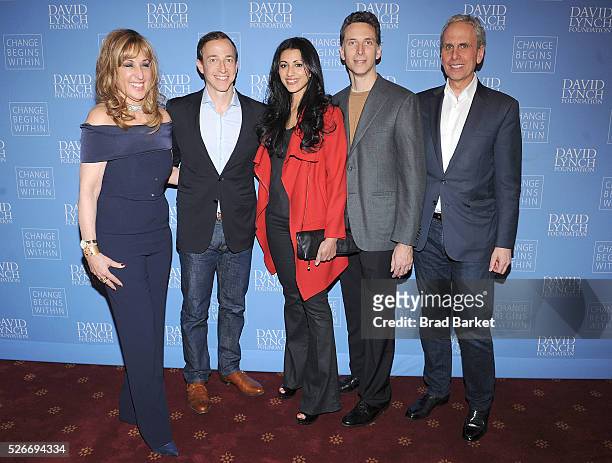 Board Member, David Lynch Foundation, Joanna Plafsky, actress Reshma Shetty, 'Royal Pains' Executive Producer Michael Rauch, actor Ben Shenkman and...