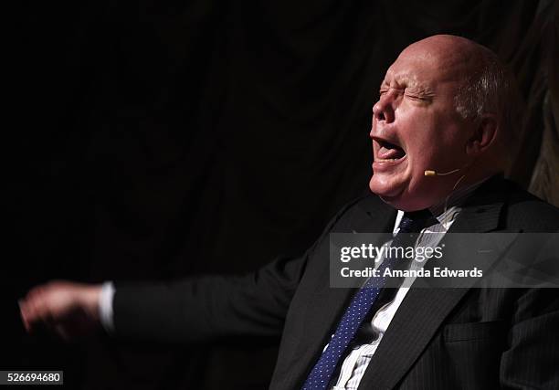 Writer Julian Fellowes attends the LACMA and Writers Bloc presentation of Julian Fellowes In Conversation with Patt Morrison at the Bing Theatre at...