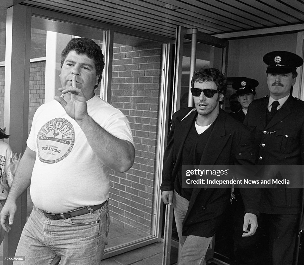 Bruce 'The Boss' Springsteen arriving at Dublin Airport prior to his ...