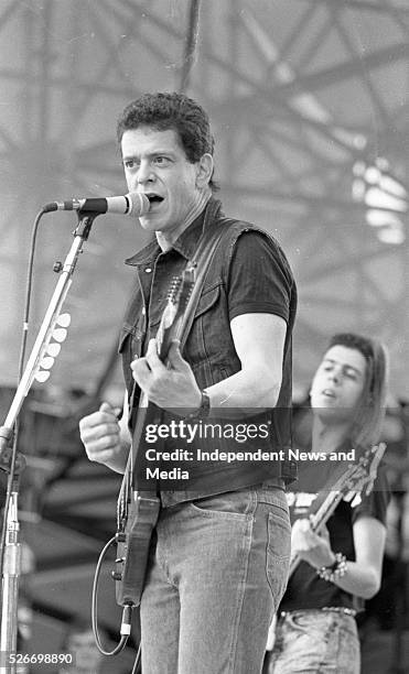 Lou Reed in 1987 at the U2 concert, Croke Park Dublin .