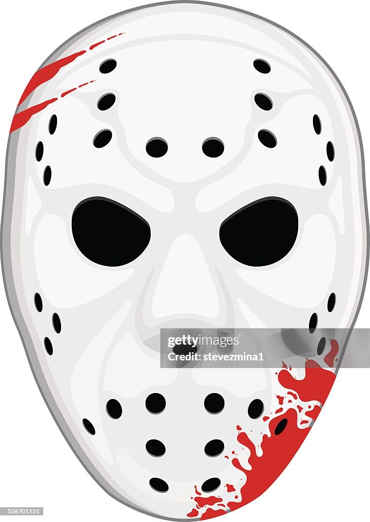 A hockey players white helmet