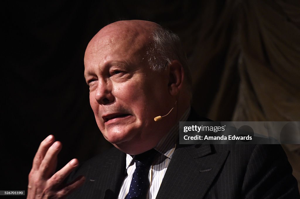 LACMA And Writers Bloc Present Julian Fellowes In Conversation With Patt Morrison