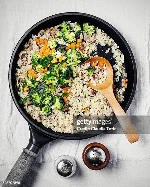 fried rice - rice grains stock pictures, royalty-free photos & images