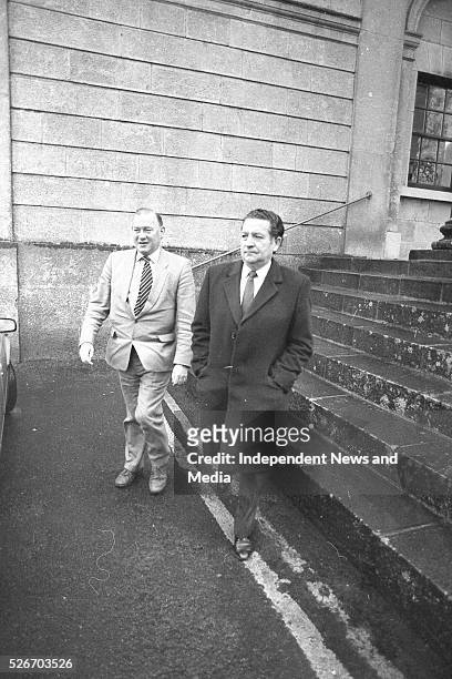 Arriving for the court case in Tullamore, Offaly, Ireland, on the 4th Feb 1986 following the death of Fr Niall Molly. .