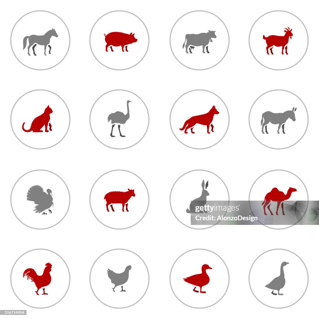 Icon Set Of Farm Animals High-Res Vector Graphic - Getty Images Icon Set Of Farm Animals High-Res Vector Graphic - Getty Images