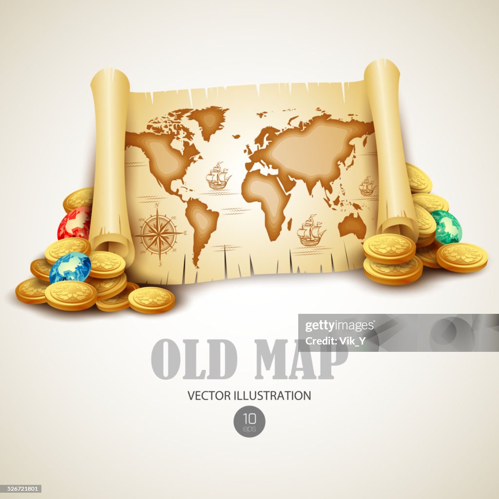 Old Map Path Vector Old Map Vector Illustration High-Res Vector Graphic - Getty Images