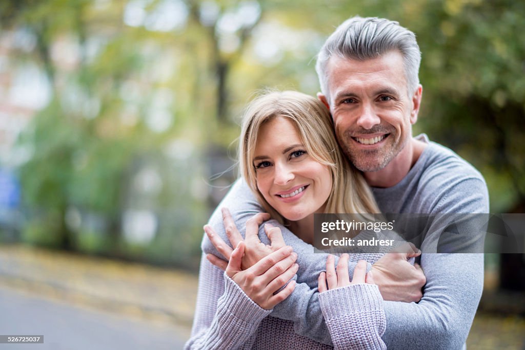 Loving couple outdoors