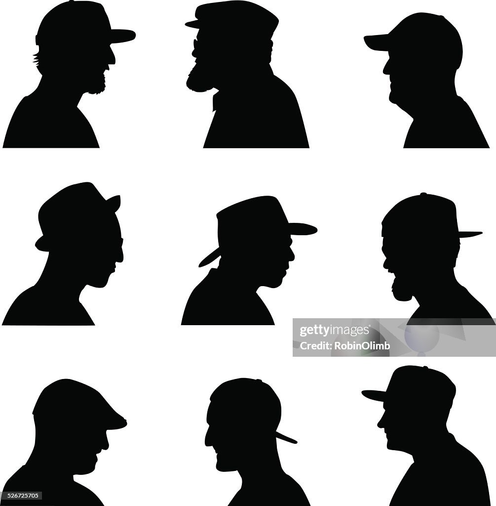 Men Heads With Hats