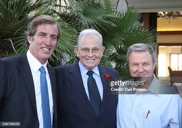 Joseph Ciechanover an Israeli diplomat and businessman, wearing on his chest the Knight Medal of the National Order of the Legion of Honour he just...