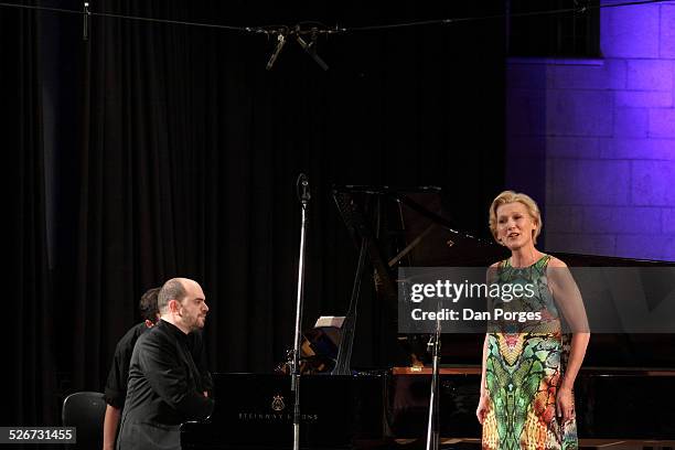 Soprano singer Angela Denoke performs in concert with pianist Kirill Gerstein at the Seventeenth Jerusalem International Chamber Music Festival at...