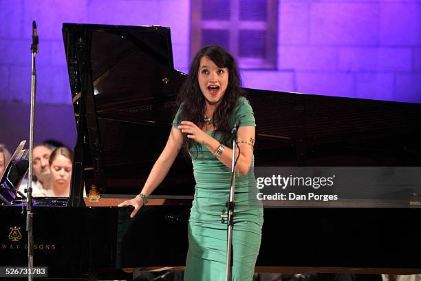 Soprano singer Anna Prohaska singing in concert in the Mary Nathaniel Golden Hall of Friendship YMCA, Jerusalem during the Seventeenth Jerusalem...