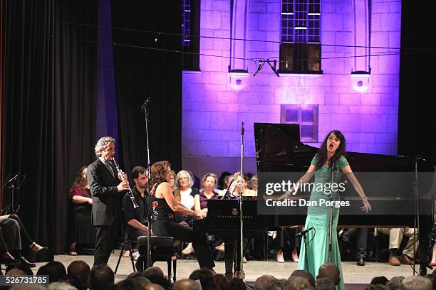 Soprano singer Anna Prohaska singing with pianist Elena Bashkirova at the piano and Pascal Moragues, clarinet in concert in the Mary Nathaniel Golden...