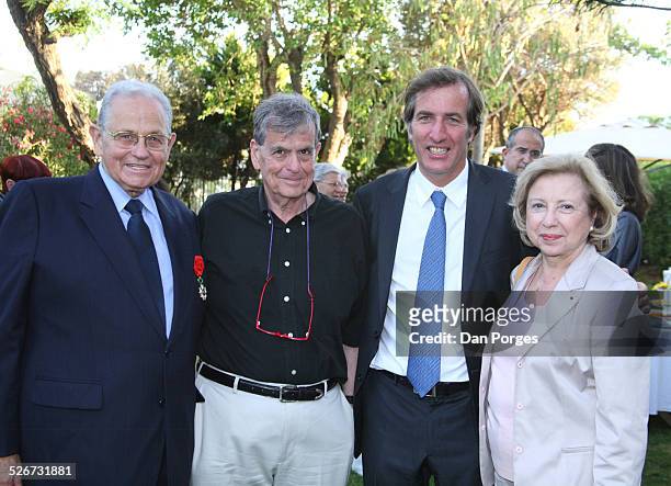 Joseph Ciechanover an Israeli diplomat and businessman, wearing on his chest the Knight Medal of the National Order of the Legion of Honour he just...