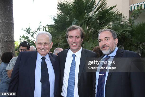 Joseph Ciechanover , an Israeli diplomat and businessman, about to receive from the French Ambassador to Israel the Knight Medal of the National...