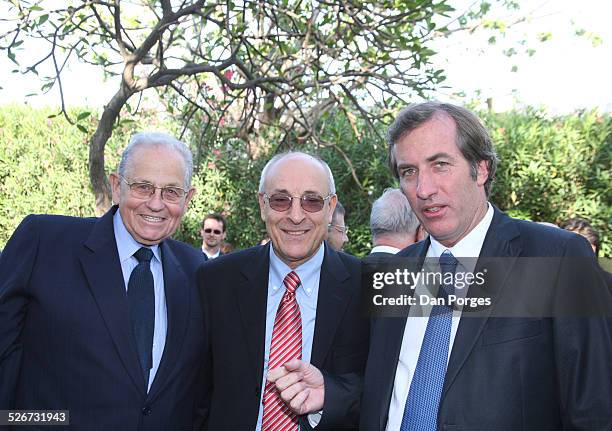 Joseph Ciechanover , Yitzhak Molcho , lawyer and representative to the talks with the Palestinians and French Ambassador Christof Bigot on the...