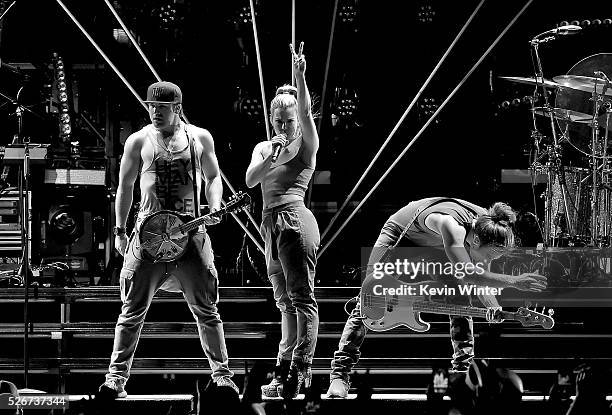 Recording artists Neil Perry, Kimberly Perry and Reid Perry of The Band Perry perform onstage during 2016 Stagecoach California's Country Music...