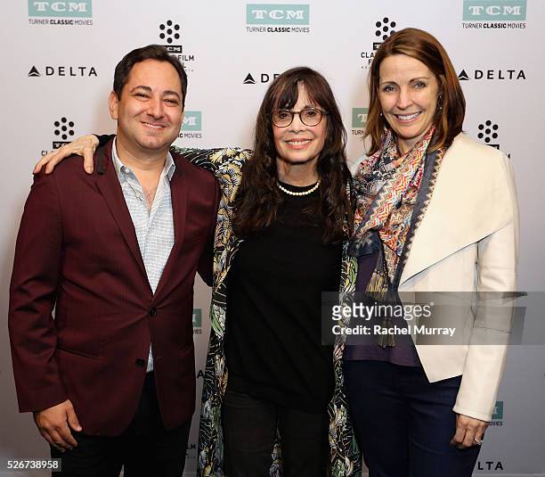 Columnist Scott Feinberg, actress Talia Shire and General Manager of TCM Jennifer Dorian attend 'Rocky' screening during day 3 of the TCM Classic...