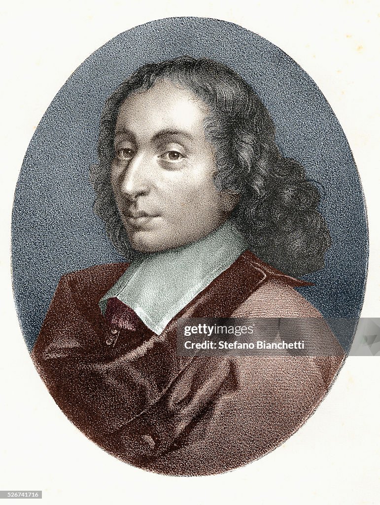 Engraved Portrait of Blaise Pascal