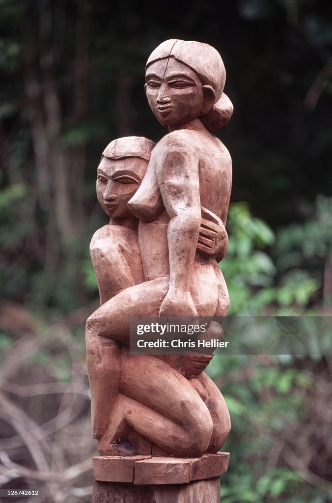 Erotic Madagascan Tomb Sculpture