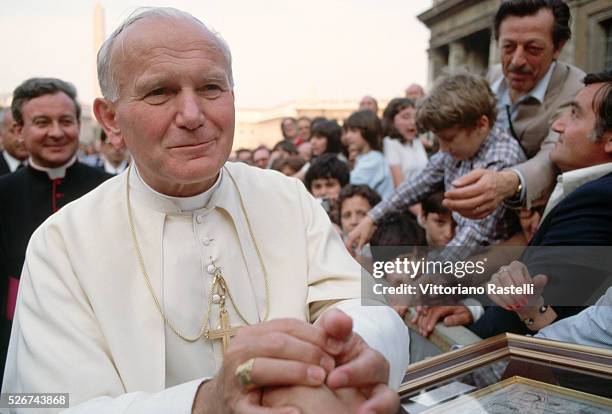 Pope John Paul II in St Peter's Square.