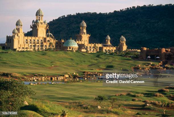 General view of the palace and clubhouse taken during a photoshoot held in 1997 at the Lost City Golf Club, in Sun City, South Africa.