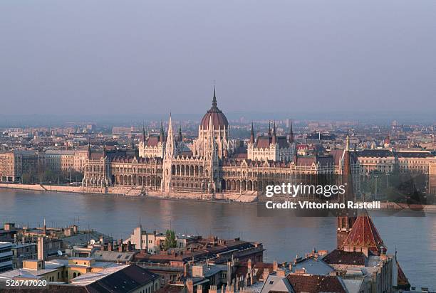 The parliament building on the Danube in Budapest.
