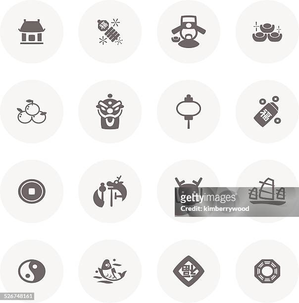 chinese new year - eclipse icon stock illustrations
