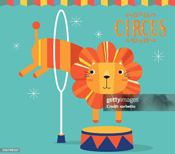 lion show - carnival triumph stock illustrations